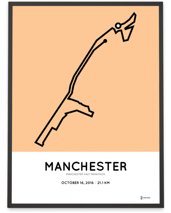 2016 Manchester half marathon course poster