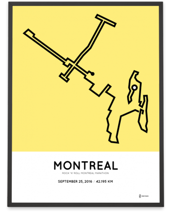 2016 Montreal marathon course print