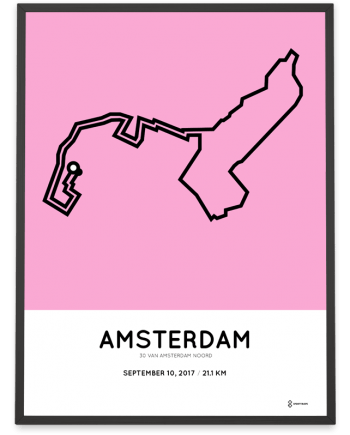 2017 30 van amsterdam Noord halve marathon route poster