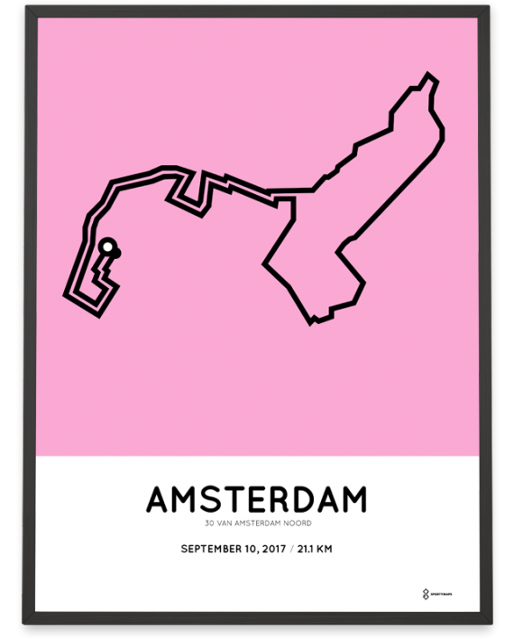 2017 30 van amsterdam Noord halve marathon route poster