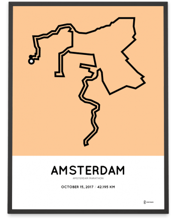 2017 Amsterdam marathon route poster