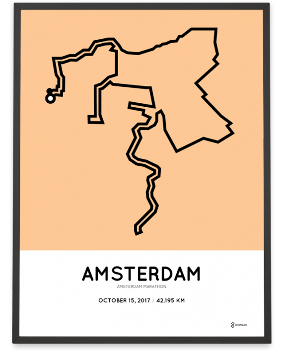 2017 Amsterdam marathon route poster