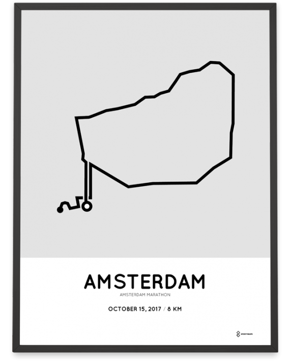 2017 Amsterdam marathon TCS 8km course poster