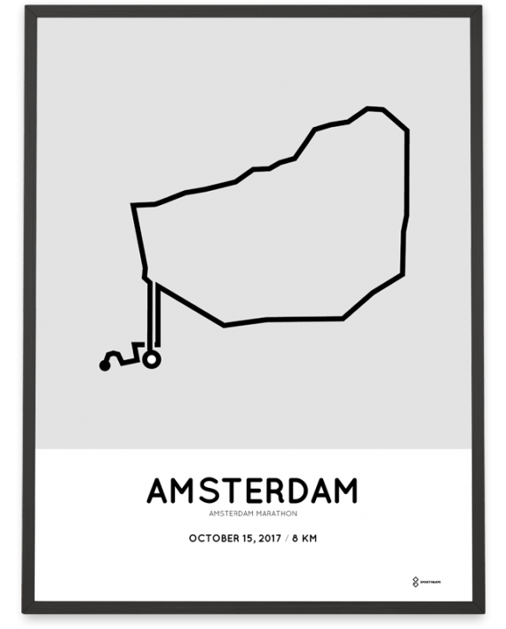 2017 Amsterdam marathon TCS 8km course poster