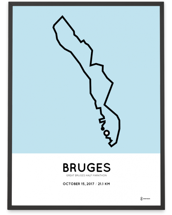 2017 Great Bruges half marathon parcours poster