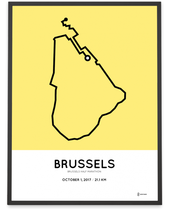 2017 Brussels half marathon parcours poster