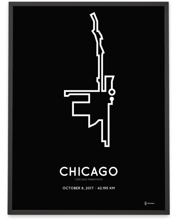2017 Chicago marathon course poster