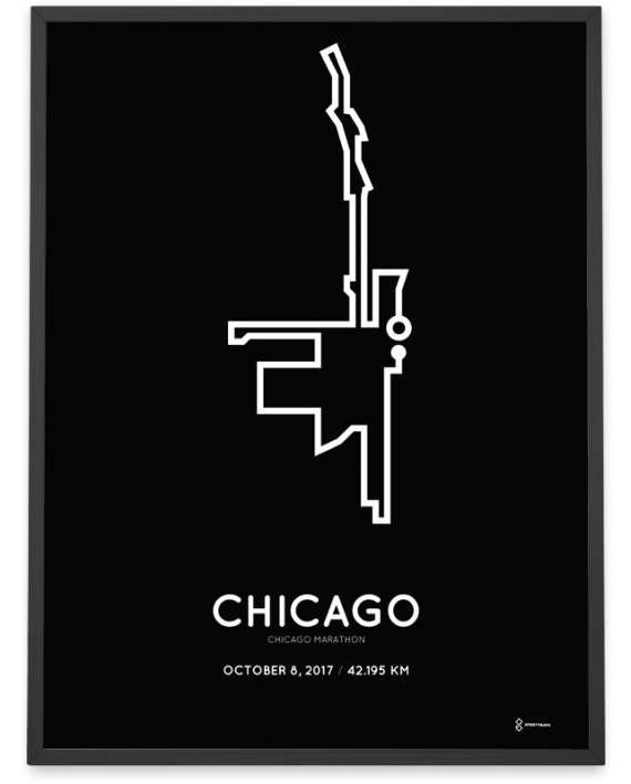 2017 Chicago marathon course poster