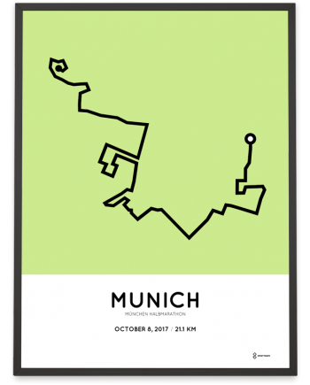2017 Munchen halbmarathon route map poster
