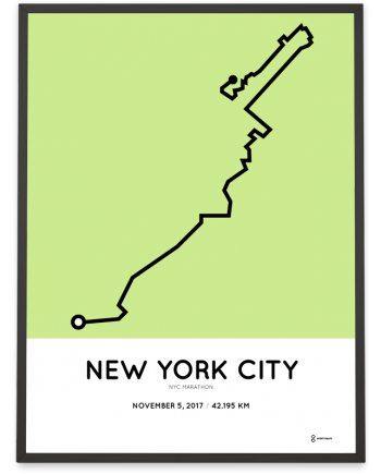 2017 New York city marathon course poster