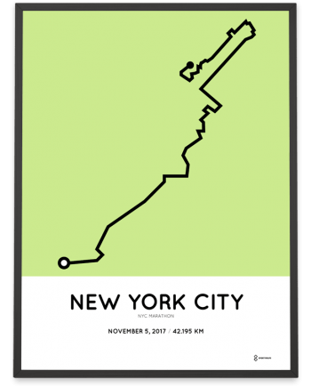 2017 New York city marathon course poster