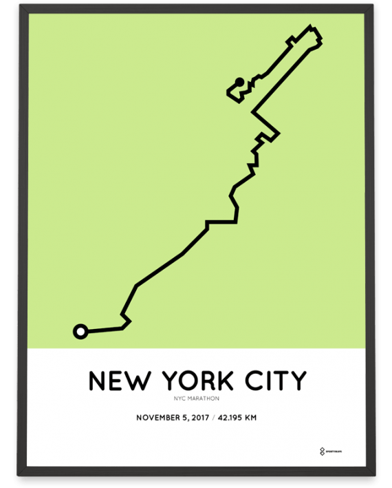 2017 New York city marathon course poster