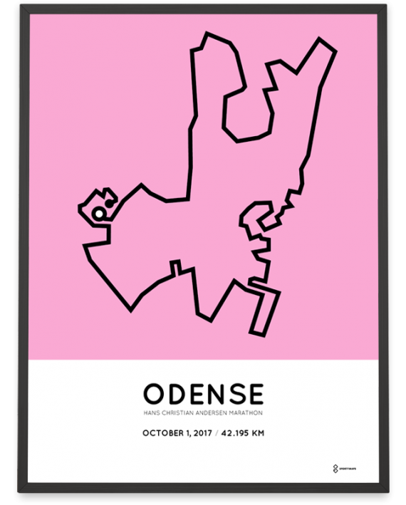 2017 Hans Christian Andersen Odense marathon course print