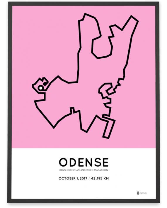 2017 Hans Christian Andersen Odense marathon course print