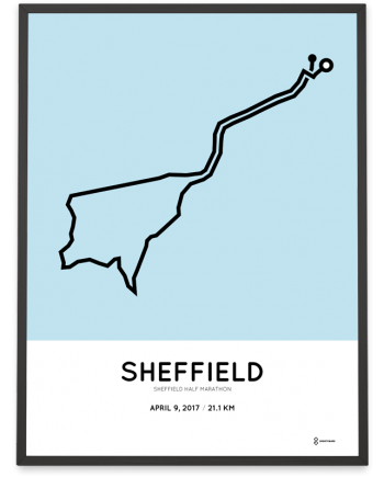 2017 Sheffield half marathon course poster