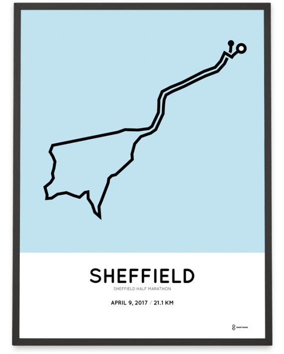 2017 Sheffield half marathon course poster