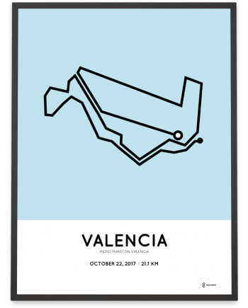 2017 Valencia half marathon course poster