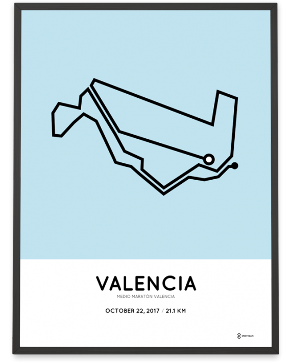 2017 Valencia half marathon course poster