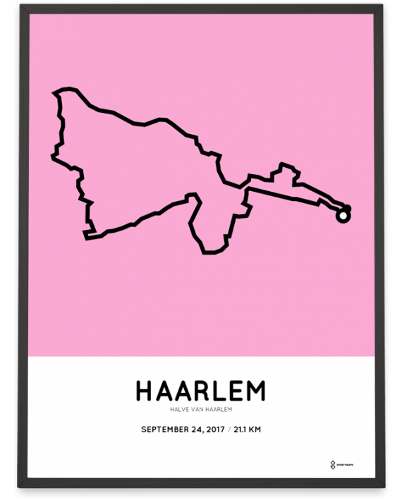 2017 haarlem halve marathon route print