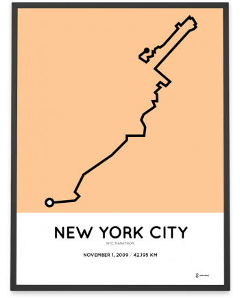 2009 NYC marathon course print