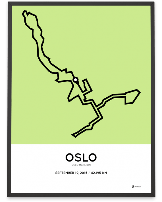 2015 Oslo marathon course print