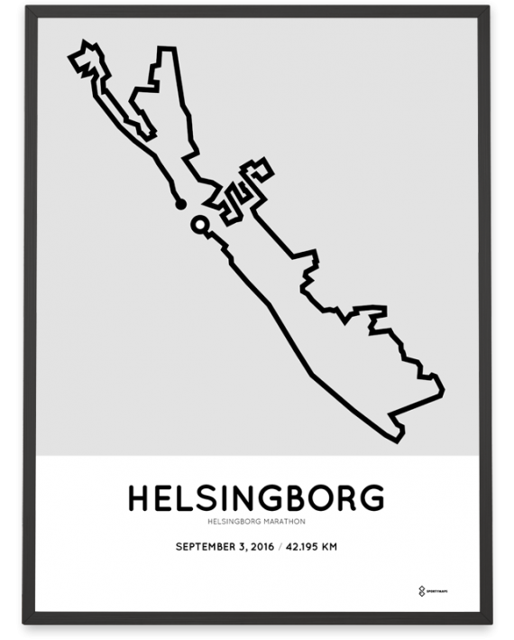 2016 Helsingborg marathon course poster
