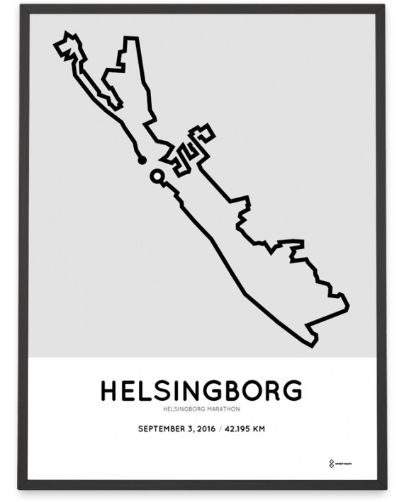 2016 Helsingborg marathon course poster