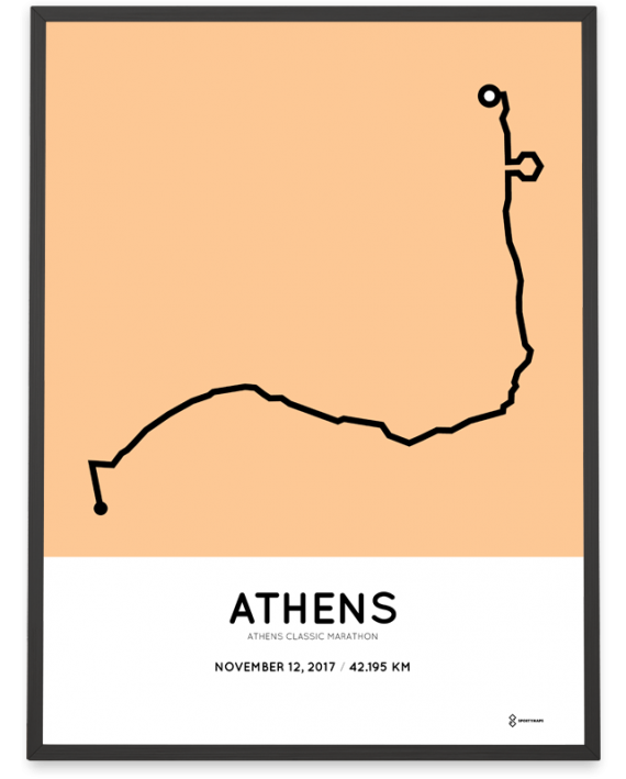 2017 Athens marathon course poster