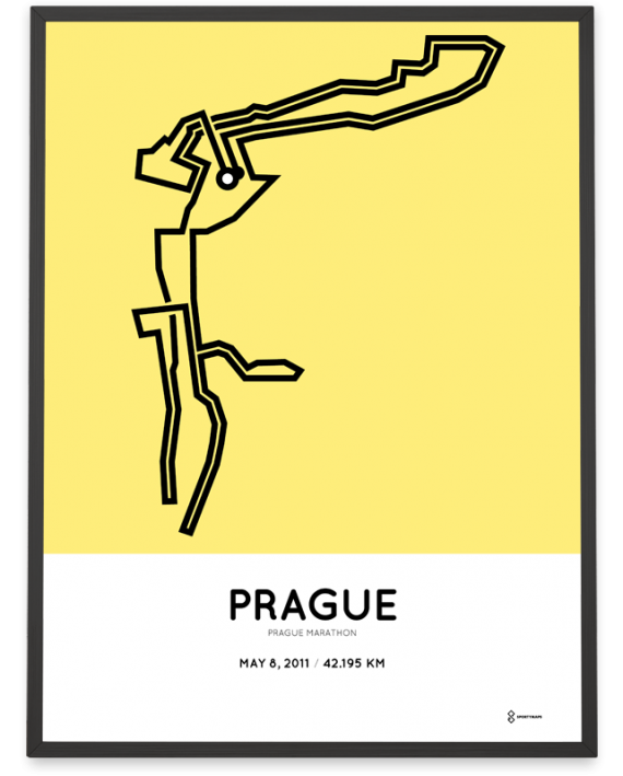 2011 Prague Praha marathon course poster