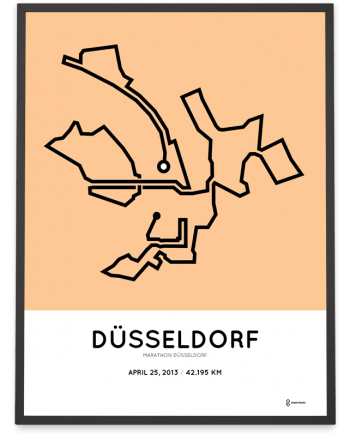 2013 Dusseldorf marathon strecke map poster