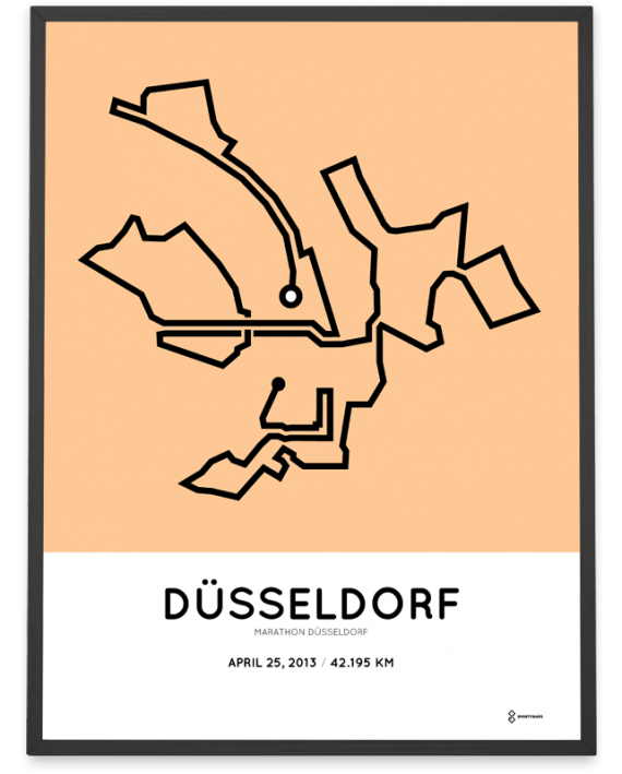 2013 Dusseldorf marathon strecke map poster