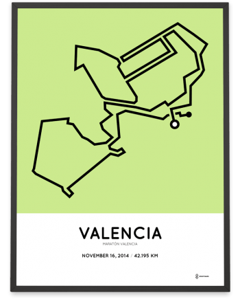 2014 maraton Valencia course art poster map