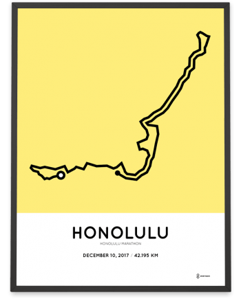 2017 Honolulu marathon course poster