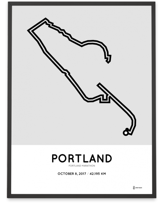 2017 Portland marathon course print