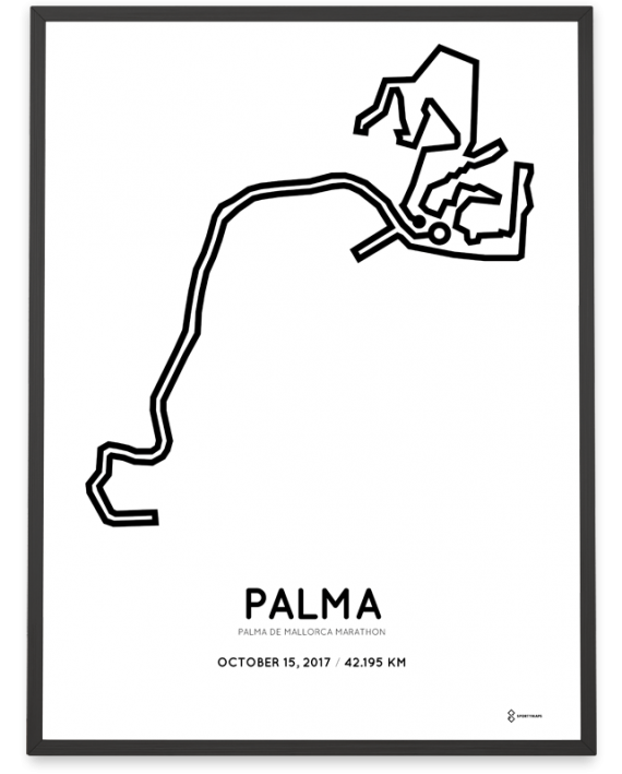 2017 Palma de mallorca marathon course poster