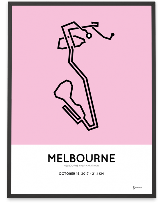 2017 melbourne half marathon course map poster