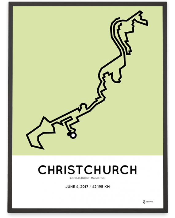 2017 Christchurch marathon course poster