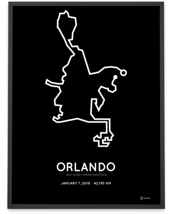2018 Walt Disney world marathon course poster