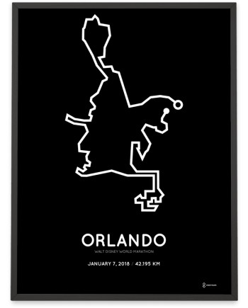 2018 Walt Disney world marathon course poster