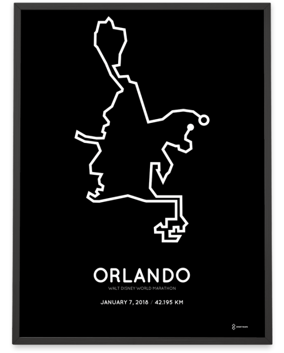 2018 Walt Disney world marathon course poster