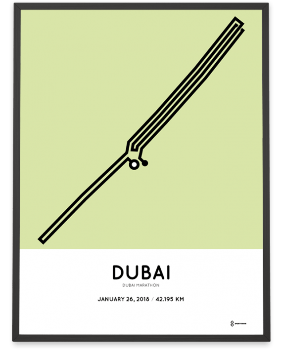 2018 Dubai marathon map poster