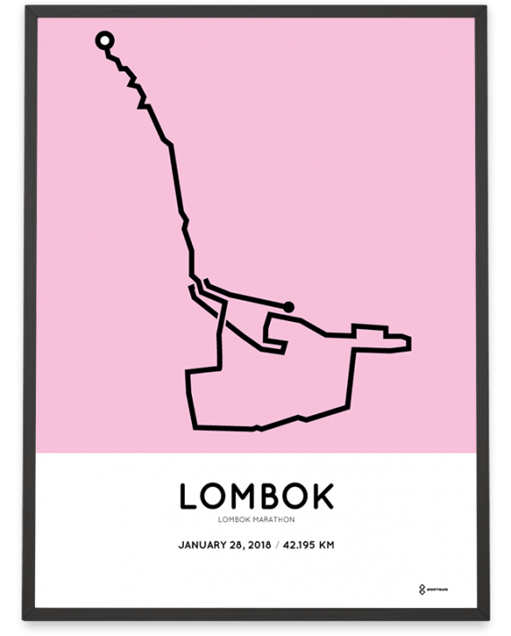 2018 Lombok marathon course poster