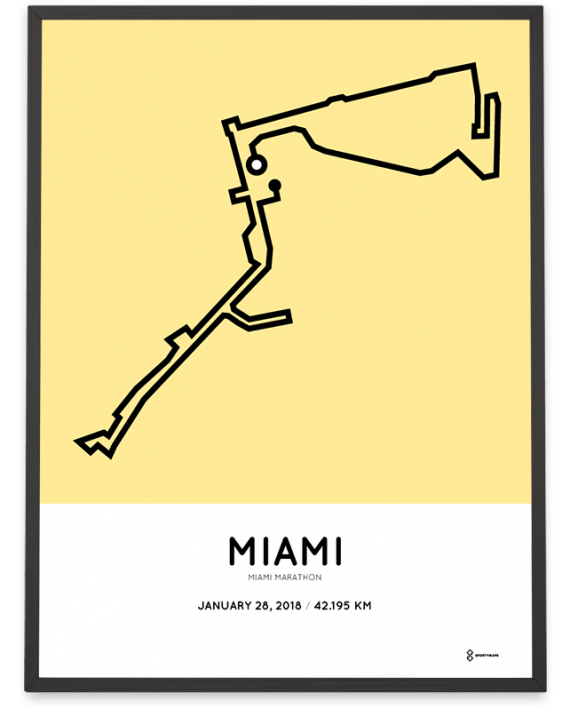 2018 miami marathon course poster