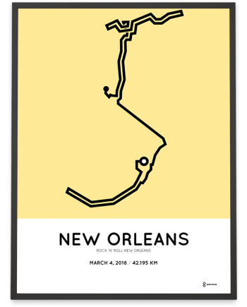 2018 New Orleans marathon course poster