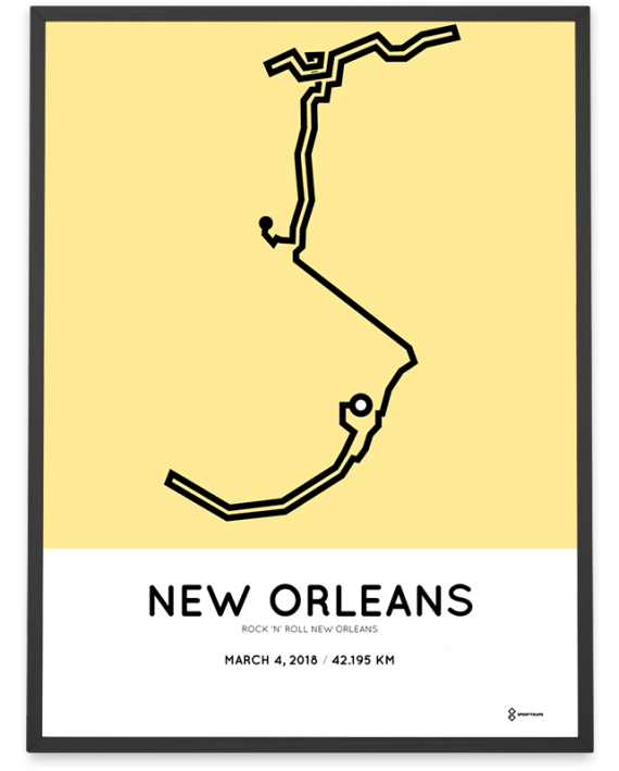 2018 New Orleans marathon course poster