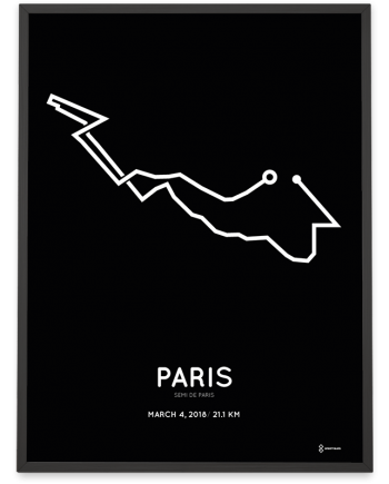 2018 Paris half marathon parcours poster