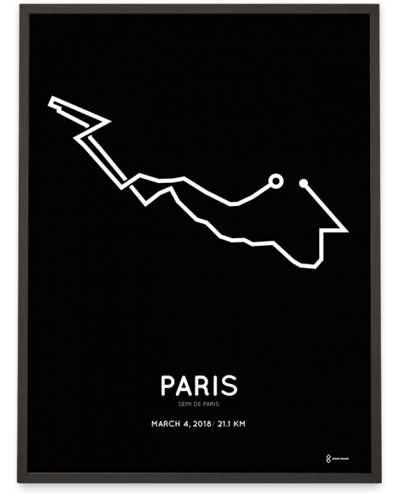 2018 Paris half marathon parcours poster