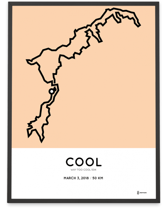 2018 Way too cool 50k course poster