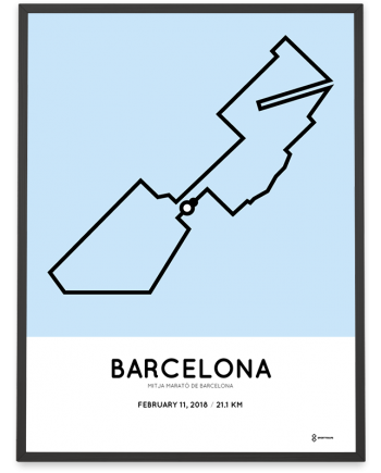 2018 mitja marato de barcelona course poster
