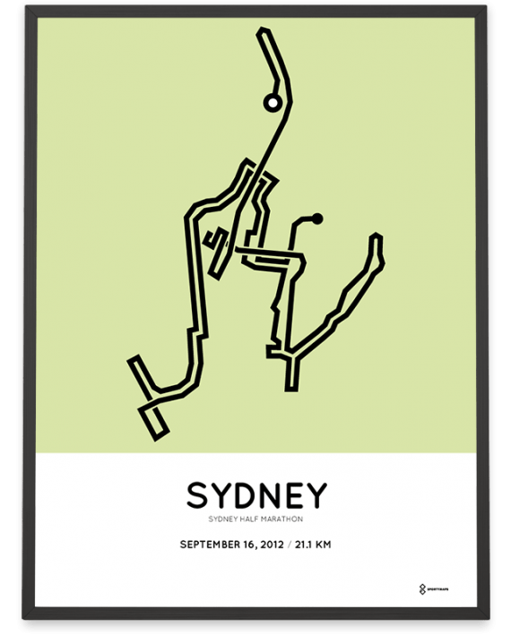 2012 Sydney half marathon course print